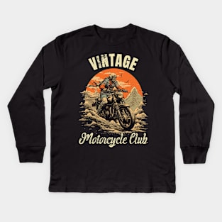 Vintage Motor Cycle Club Kids Long Sleeve T-Shirt